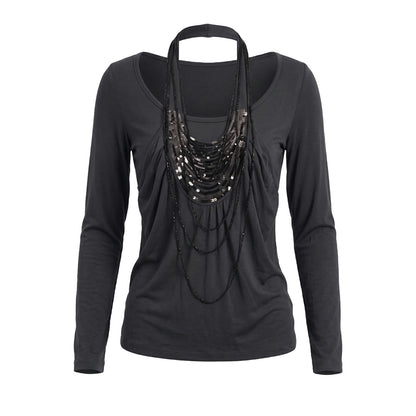 FayChui_Beaded_Faux_Layer_Lyocell_Loose_Fit_Women&
