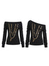 FayChui_Black_Gold_Foil_Chain_Asymmetrical_Raglan_Women&