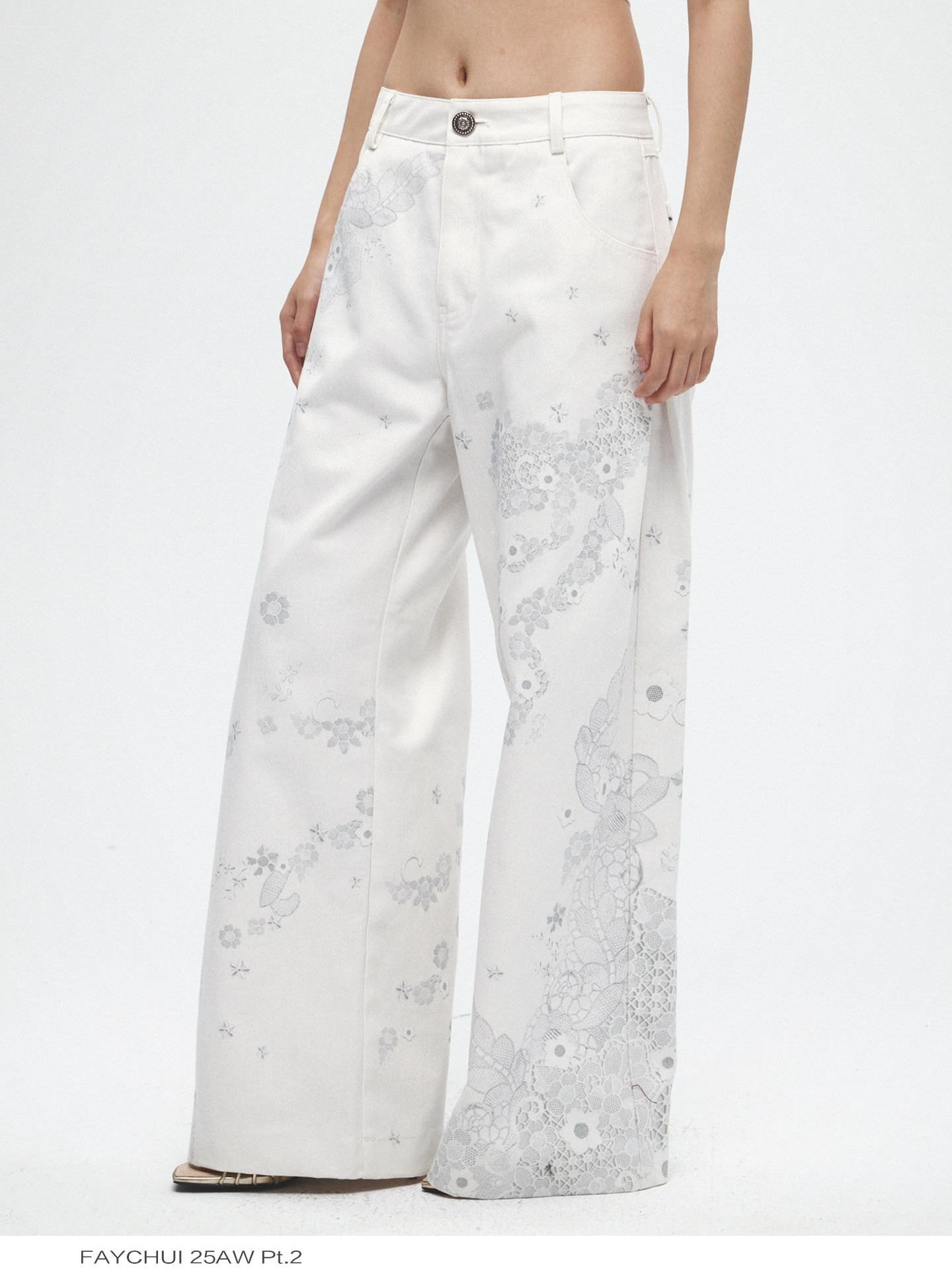 FayChui Botanical Floral Digital Print Asymmetrical Women&