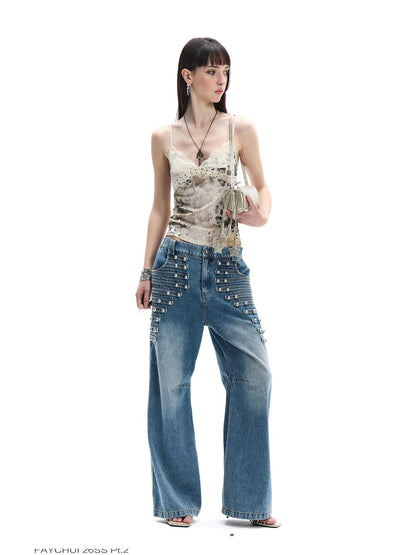 FayChui Champagne Gold Star Tassel Cylinder Women&