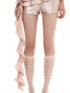 FayChui  Champagne Pink Ruffle Hem Satin Shorts