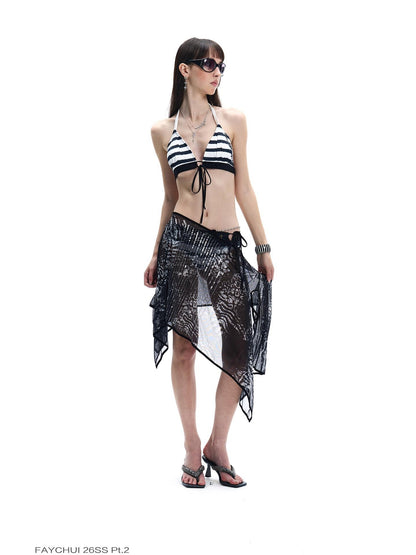FayChui Dark Gothic Sequin Embroidered Leopard Print Women&