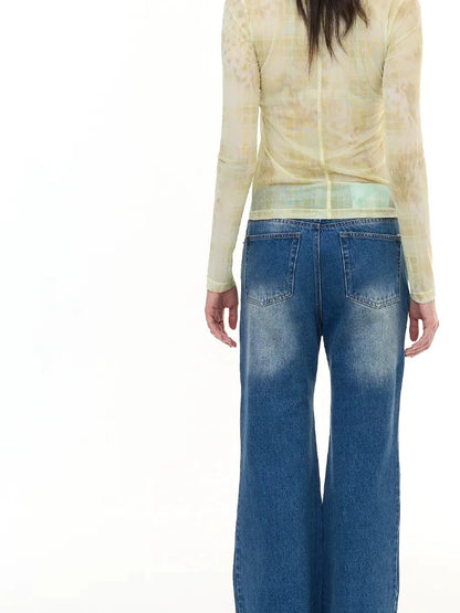 FayChui  Deconstructed Butterfly Crystal Jeans
