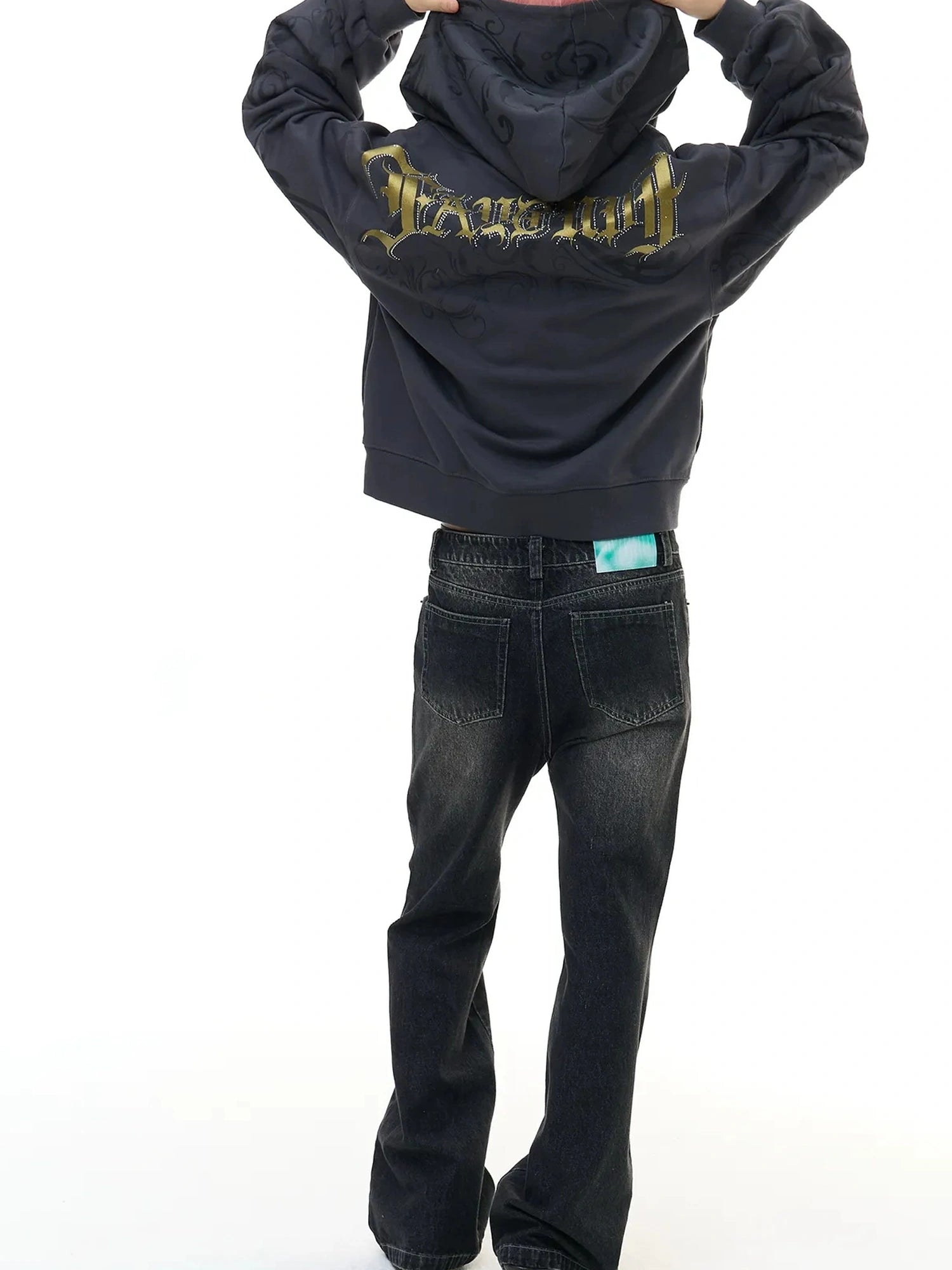 FayChui  Deconstructed Butterfly Crystal Jeans
