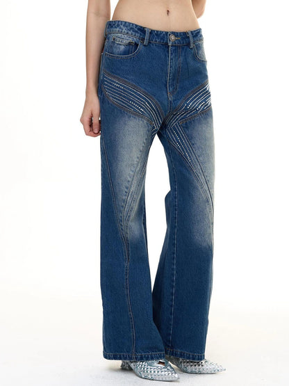 FayChui  Deconstructed Butterfly Crystal Jeans