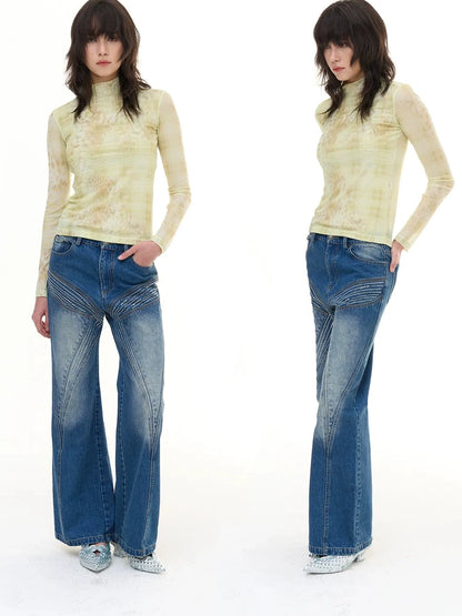 FayChui  Deconstructed Butterfly Crystal Jeans