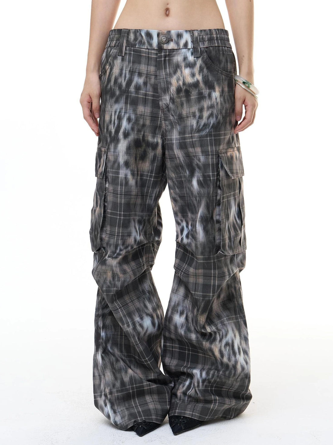 FayChui  Deconstructed Leopard Print Cargo Pants