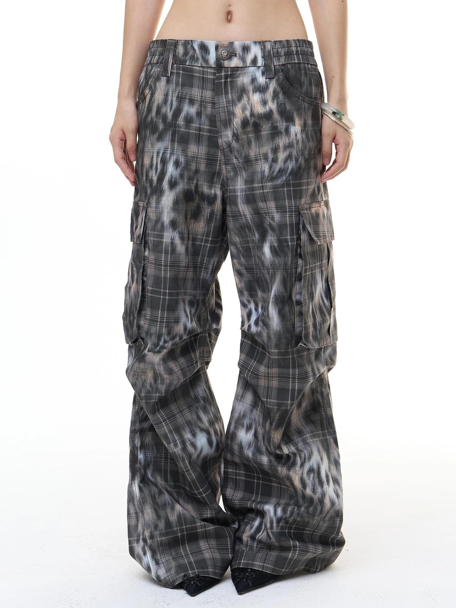 FayChui  Deconstructed Leopard Print Cargo Pants