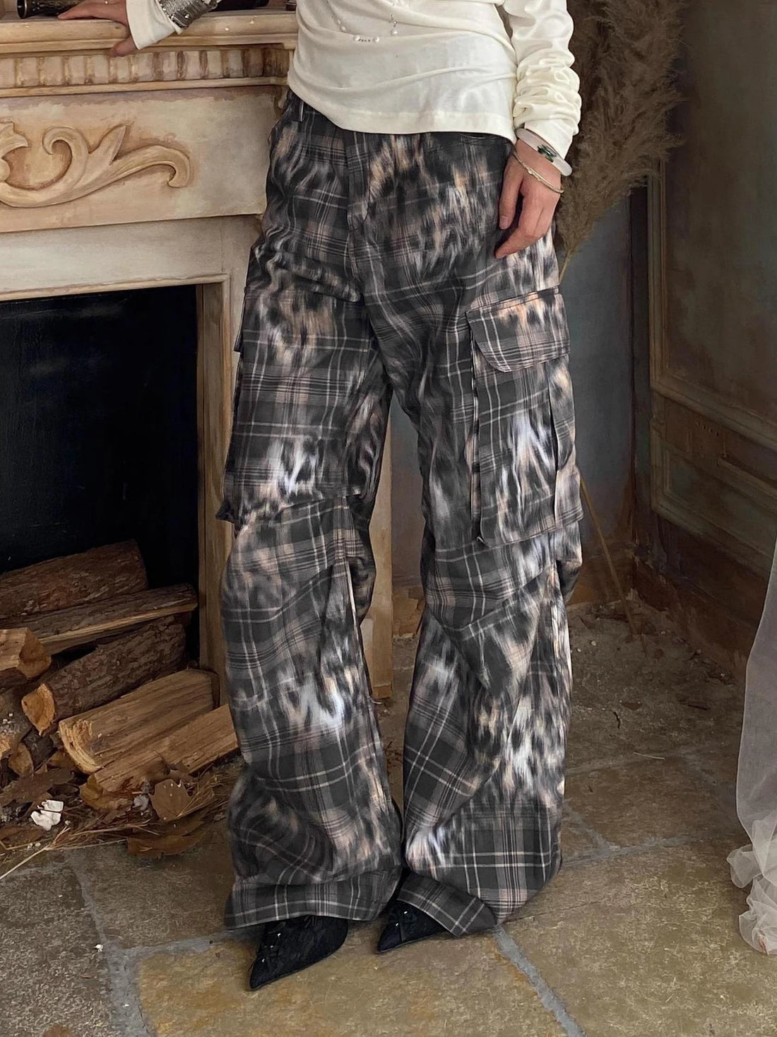 FayChui  Deconstructed Leopard Print Cargo Pants