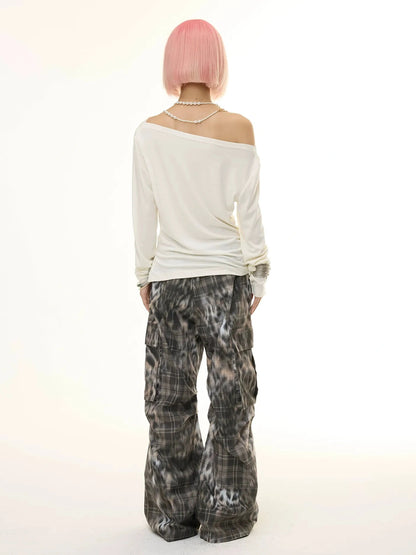 FayChui  Deconstructed Leopard Print Cargo Pants
