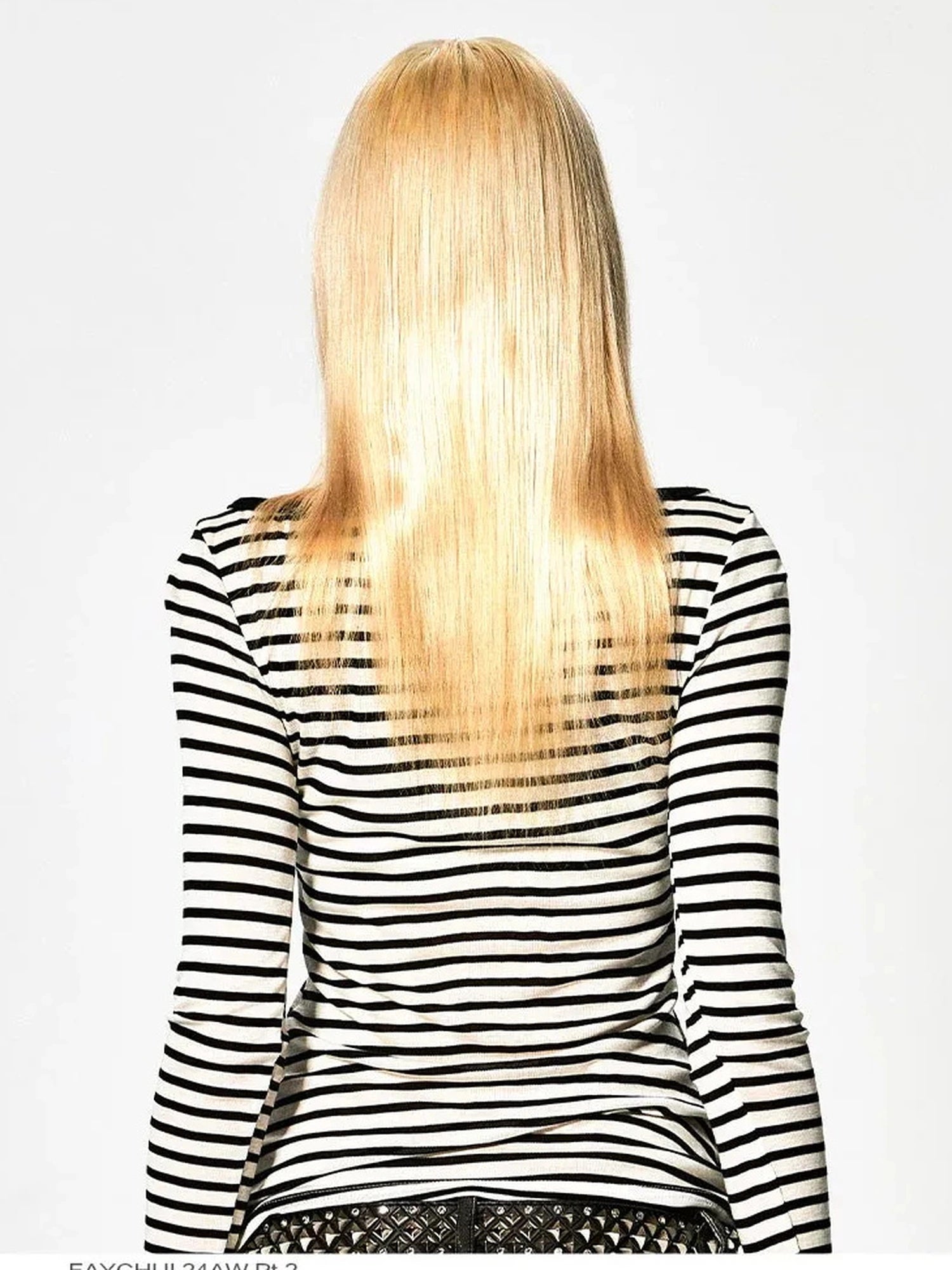 FayChui  Deconstructed Love Stripe Long Sleeve V-neck Top