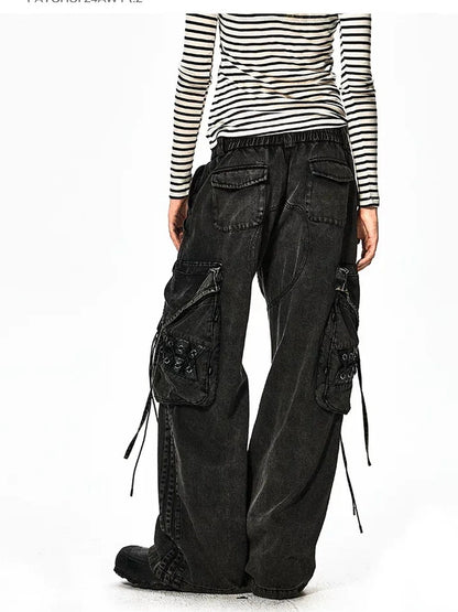 FayChui  Deconstructed Washed Cargo Jeans