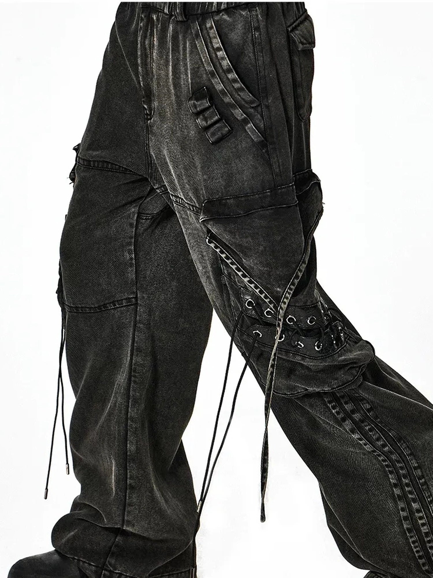 FayChui  Deconstructed Washed Cargo Jeans
