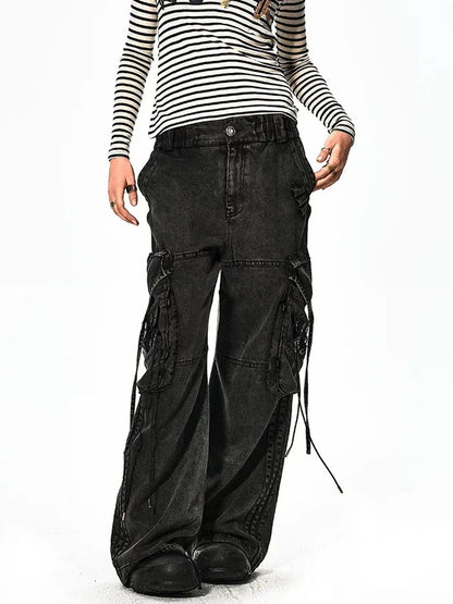 FayChui  Deconstructed Washed Cargo Jeans