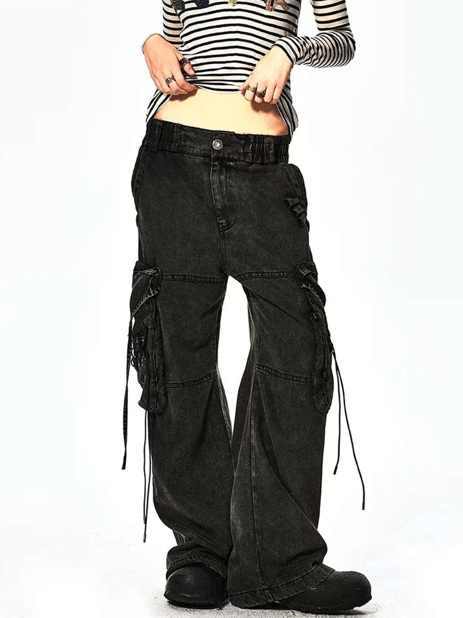 FayChui  Deconstructed Washed Cargo Jeans