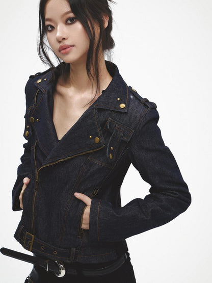 FayChui Detachable Fur Collar Deconstructed Zipper Women&
