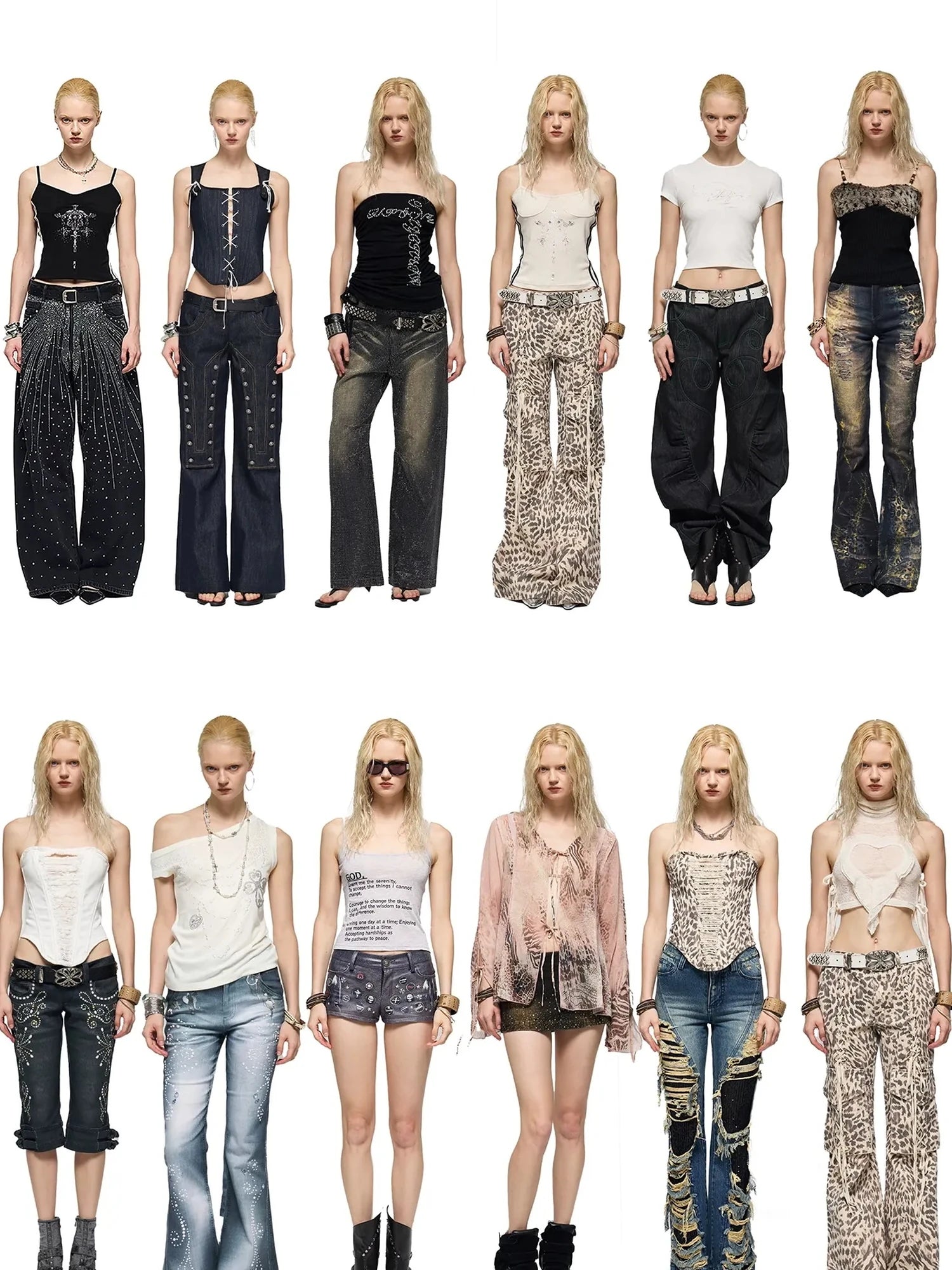 FayChui  Distressed Flared Jeans With Glittering Sequins