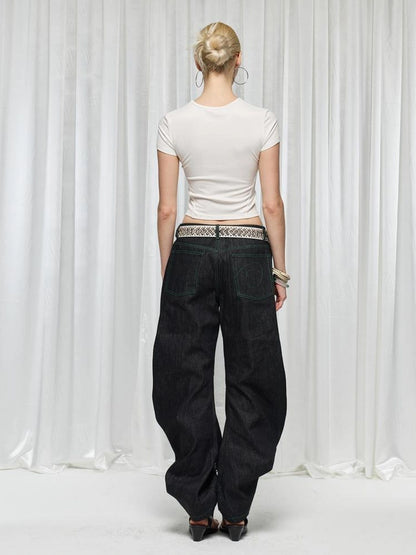 FayChui  Distressed Patchwork Love Bell Bottom Jeans