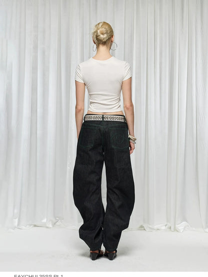 FayChui  Distressed Patchwork Love Bell Bottom Jeans