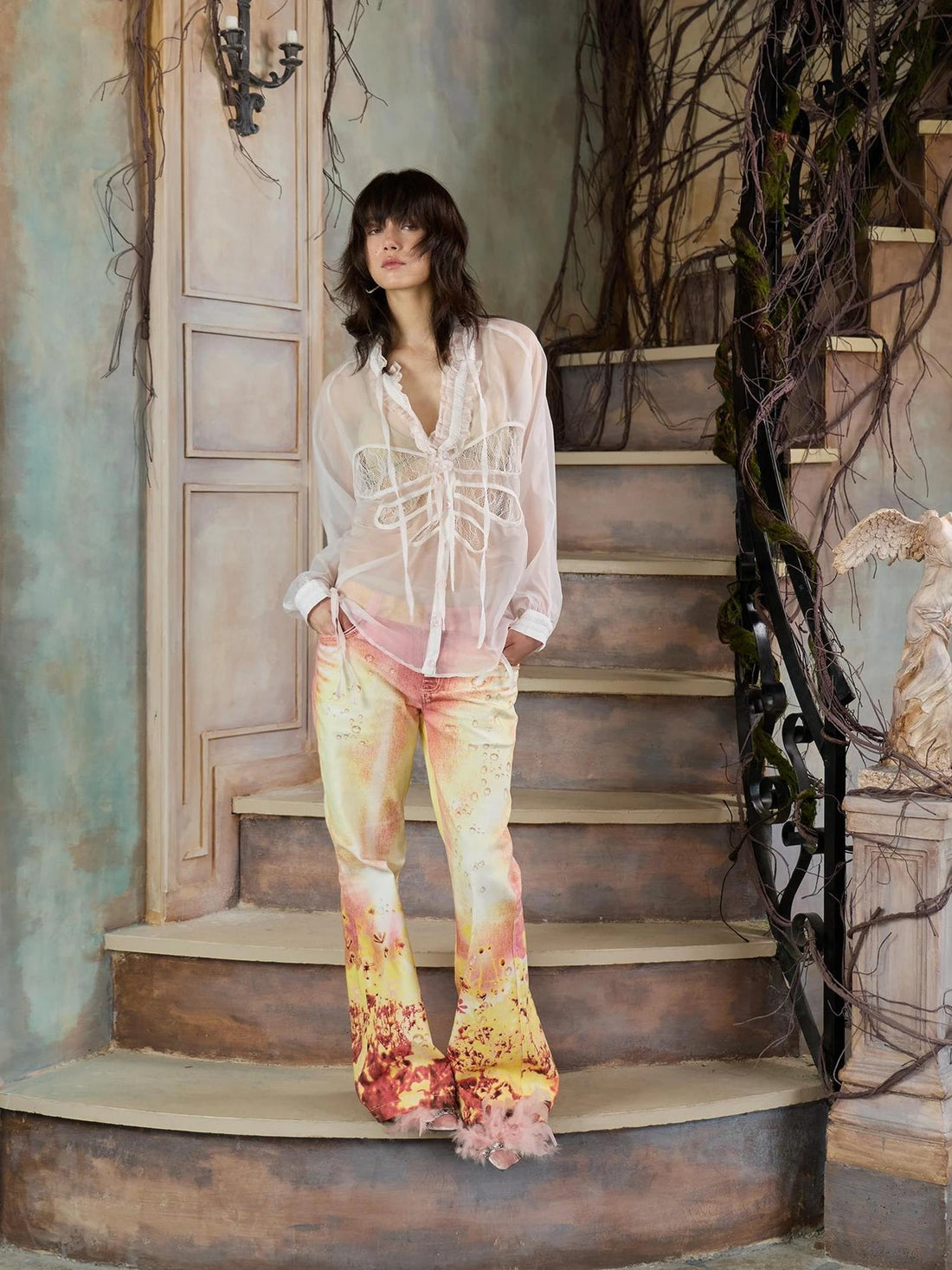 FayChui  Dreamy Floral Flared Jeans