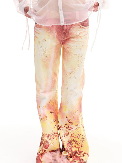 FayChui  Dreamy Floral Flared Jeans