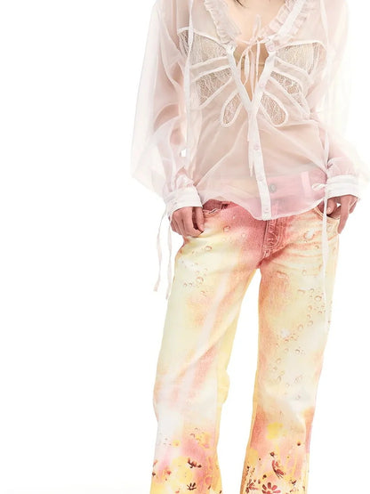 FayChui  Dreamy Floral Flared Jeans