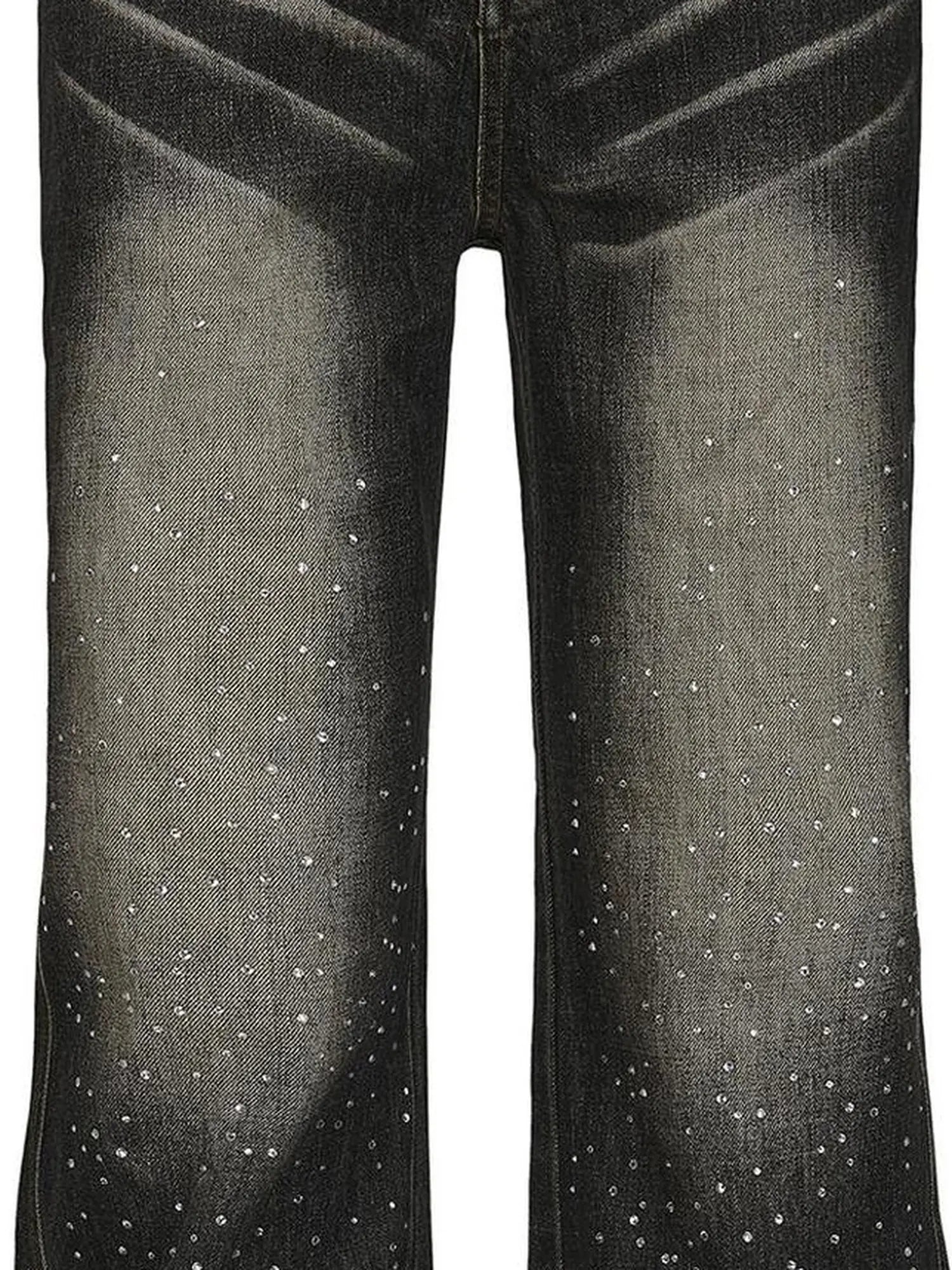FayChui  Faychui Embroidered Rhinestone Flared Jeans