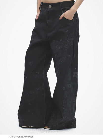 FayChui Floral Lace Asymmetric Digital Print Women&