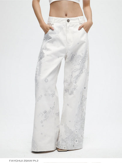 FayChui Floral Lace Asymmetric Digital Print Women&