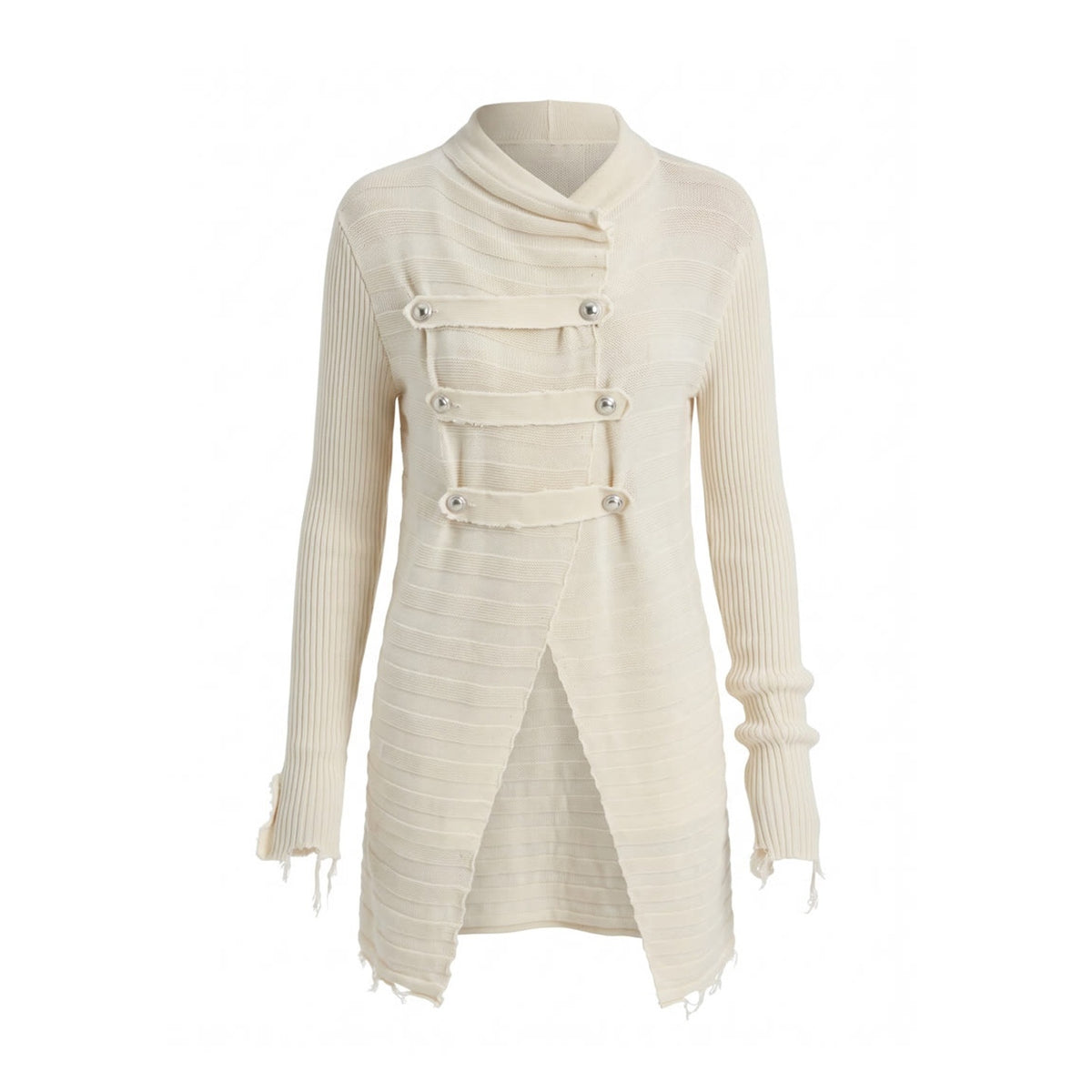 FayChui_Fringe_Knit_V-neck_Long_Sleeve_Women&