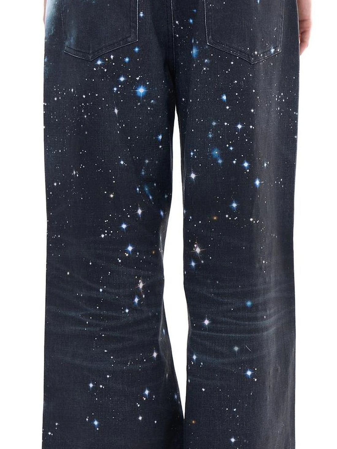 FayChui  Galaxy Print Wide Leg Pants With Starry Sequins