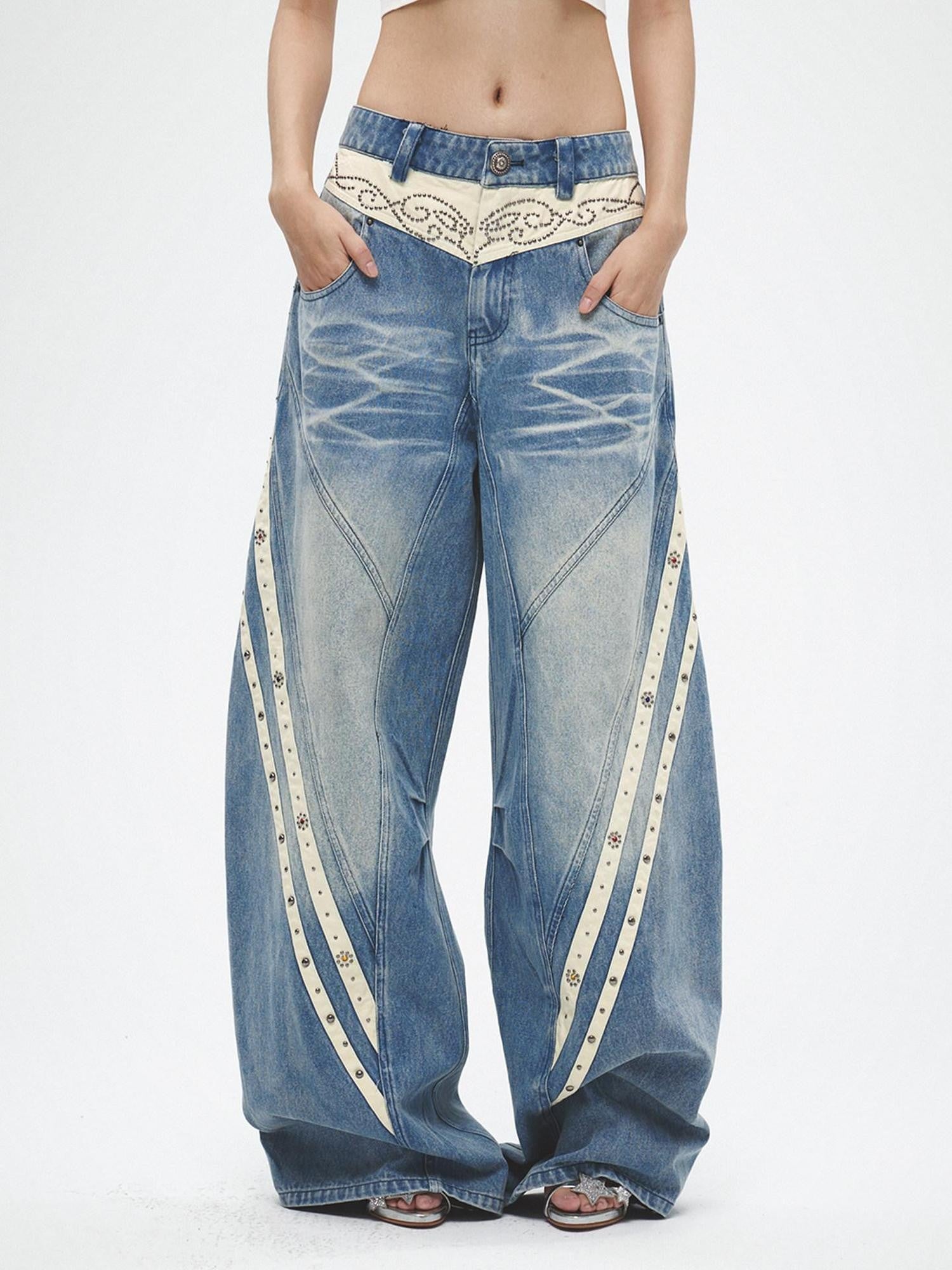 FayChui Gem Sequin Striped Vintage Women&