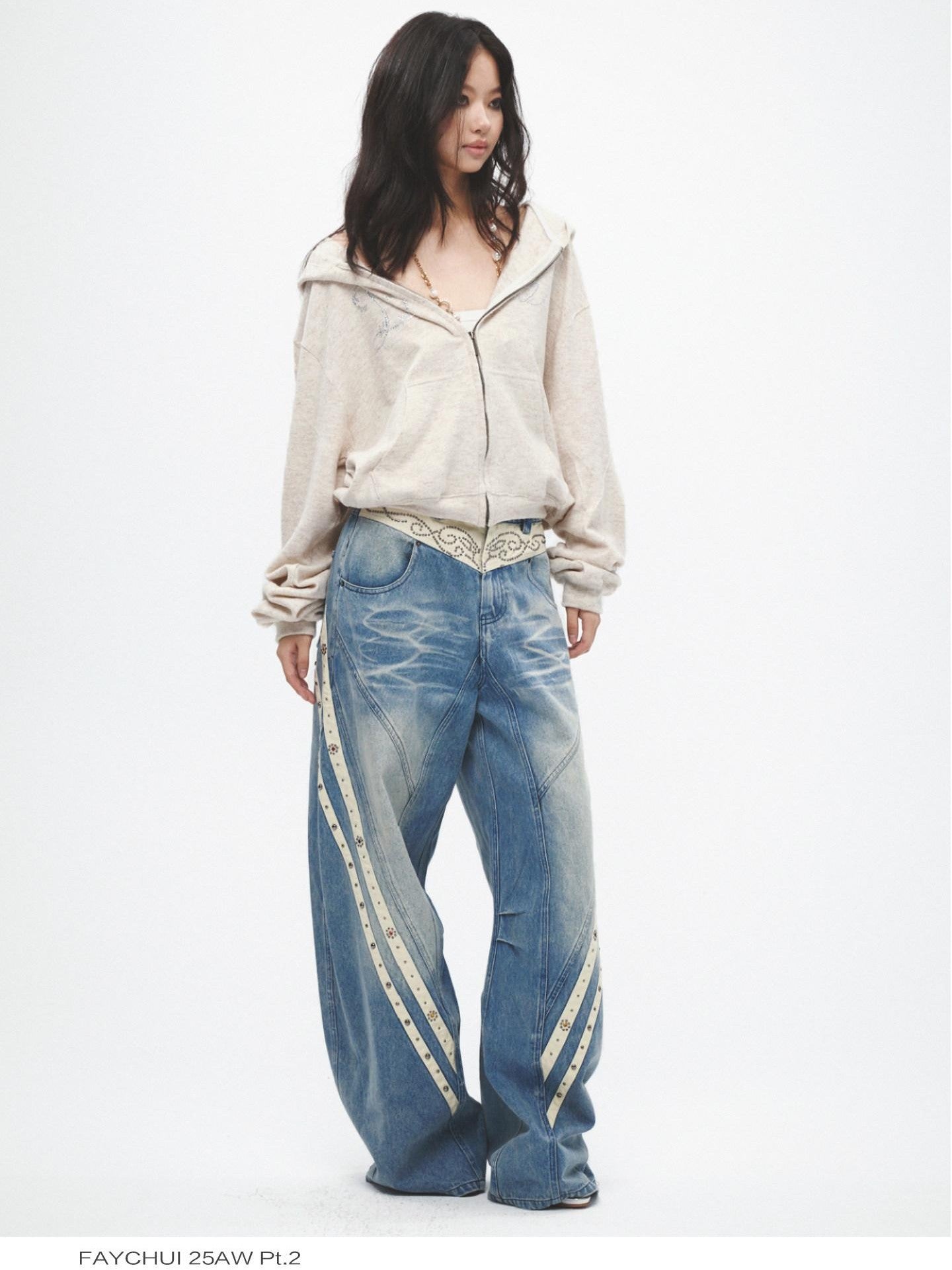 FayChui Gem Sequin Striped Vintage Women&