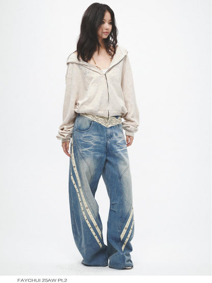 FayChui Gem Sequin Striped Vintage Women&