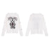 FayChui  Gothic Demon Rose Printed Long Sleeve V-neck T-shirt