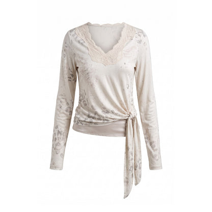 FayChui_Gradient_Leopard_Print_Lace_V-neck_Acetate_Women&
