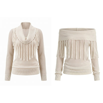 FayChui_Hollow_Out_Fringe_Draped_Neck_Two_Way_Women&