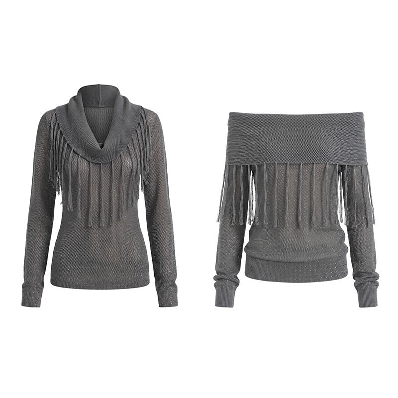 FayChui_Hollow_Out_Fringe_Draped_Neck_Two_Way_Women&