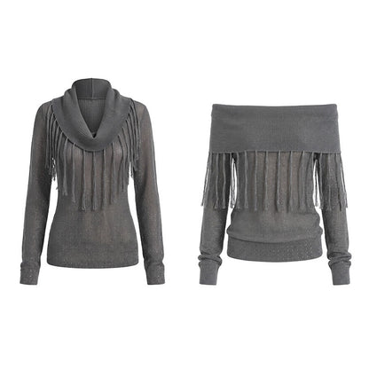 FayChui_Hollow_Out_Fringe_Draped_Neck_Two_Way_Women&