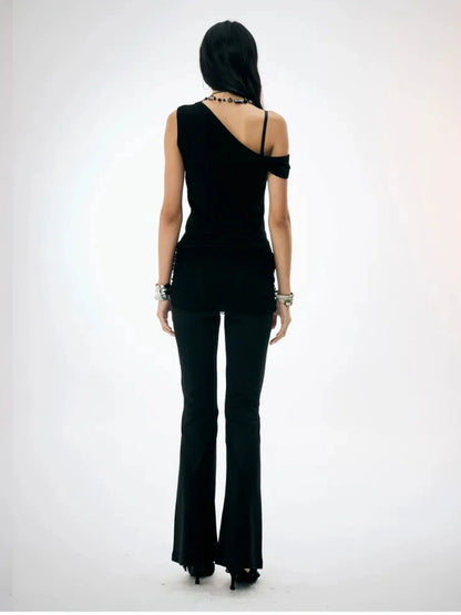 FayChui  Lace Flared Trousers With Crystal Embellishments