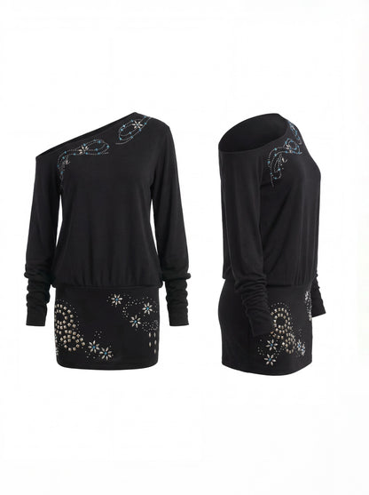FayChui_Matte_Rhinestone_Stud_Asymmetric_Women&