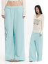 FayChui Mint Green Embroidered Print Low Rise Cotton Women&
