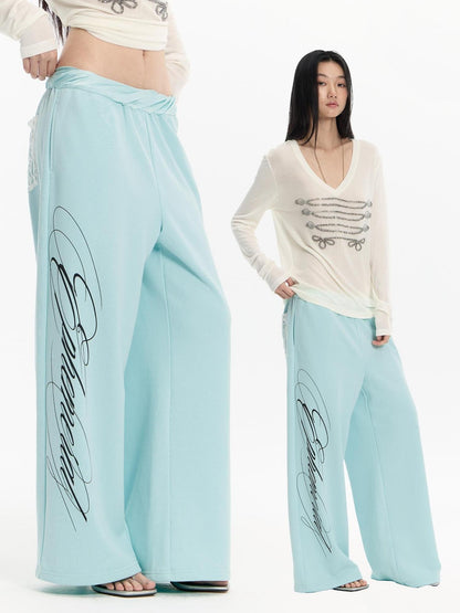FayChui Mint Green Embroidered Print Low Rise Cotton Women&