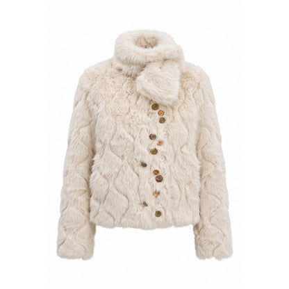FayChui_Multi_Button_Embossed_Faux_Fur_Cream_White_Women&