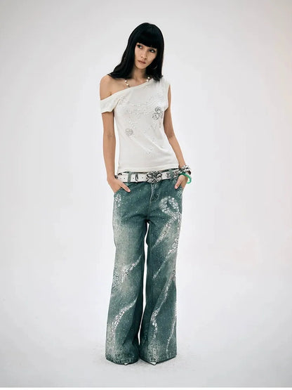 FayChui  Pearl Embellished Off Shoulder Knit Top