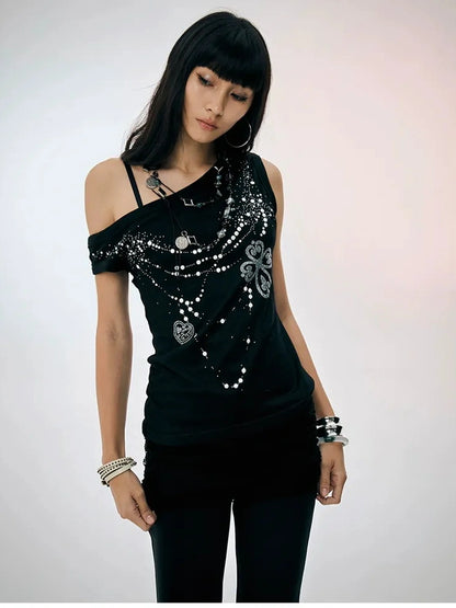 FayChui  Pearl Embellished Off Shoulder Knit Top