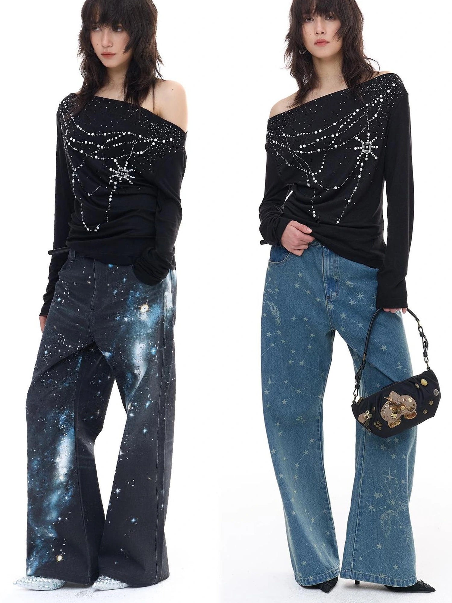 FayChui  Pearl Trimmed Draped Neck Wool Top