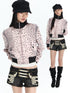 FayChui Pink Leopard Print Ribbed Color Block Women&