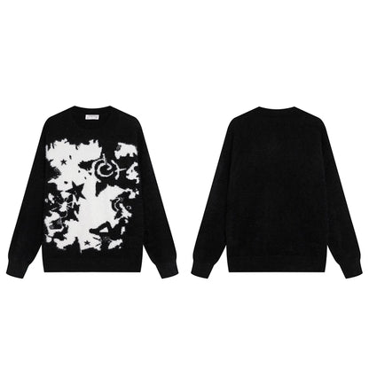FayChui  Punk Print Oversized Starry Knit Sweater