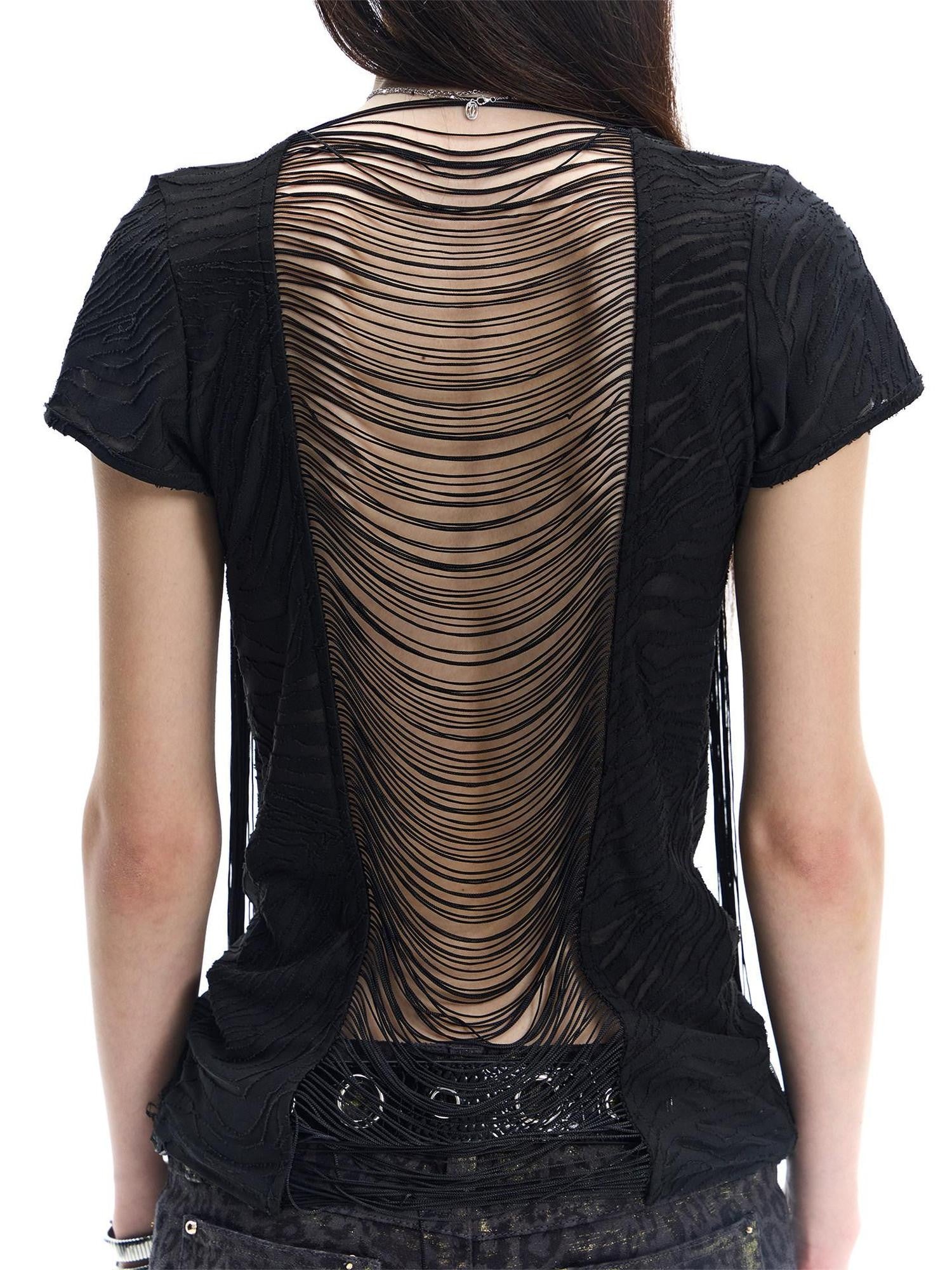 FayChui Punk Wasteland Tassel Beaded Cutout Women&